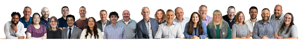Composite team photo featuring all current employees